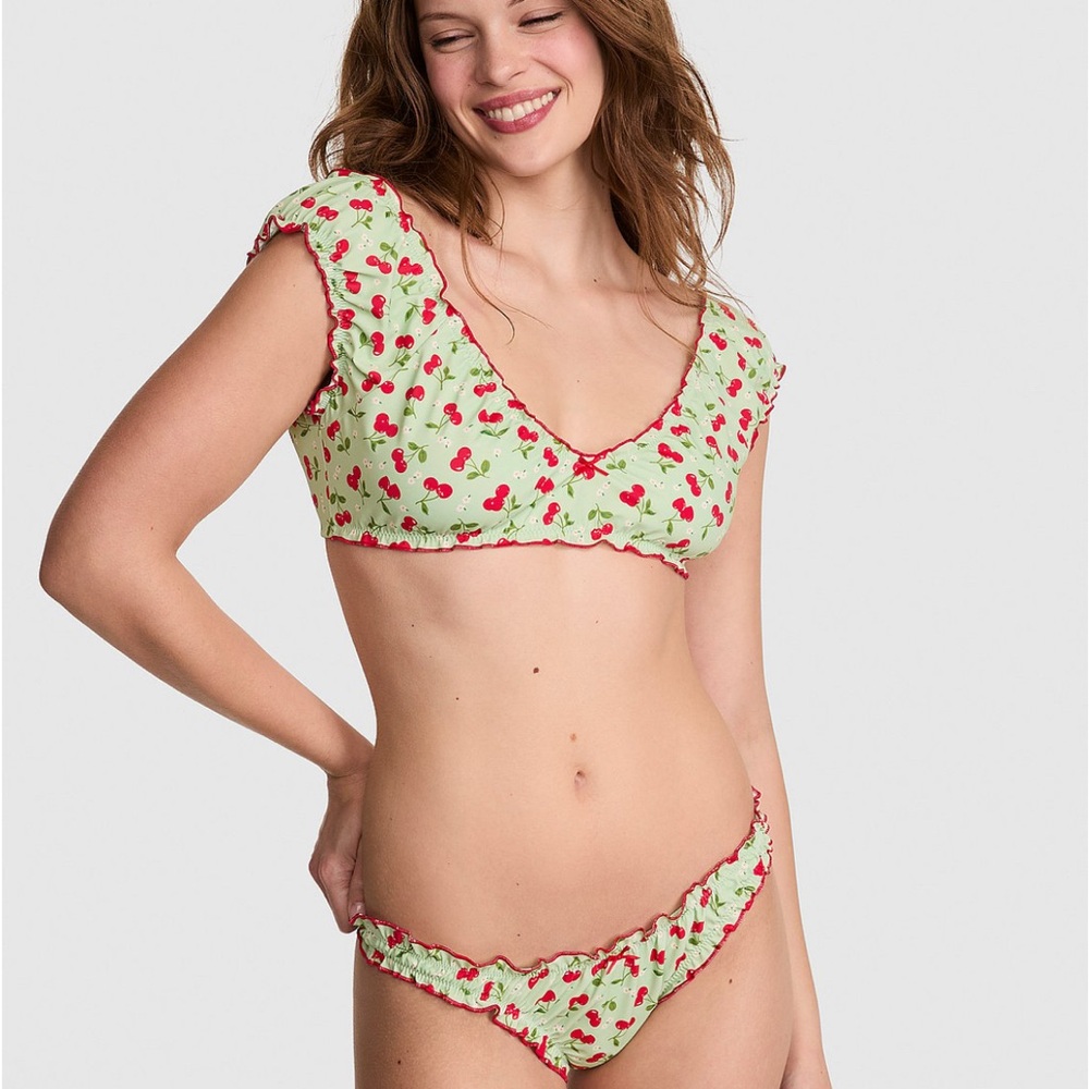 Pink by Frankie’s Bikinis. Hudson bikini set. Top is S-DD and bottom is S.